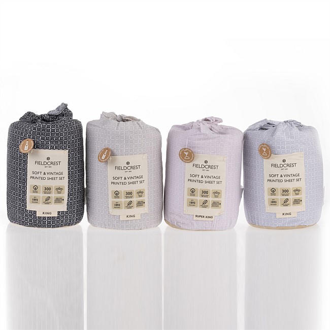 Fieldcrest Soft & Vintage Printed Sheet Set 300TC Fieldcrest Soft & Vintage Printed Sheet Set 300TC