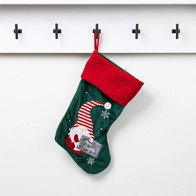 Christmas Wishes Shy Santa Stocking 
