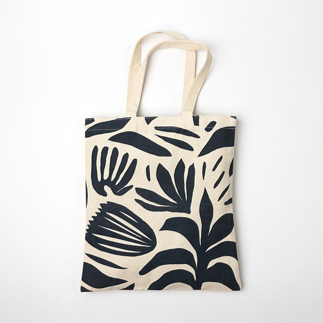 Design Republique Canvas Tote Bag Black Leaves Design Republique Canvas Tote Bag Black Leaves