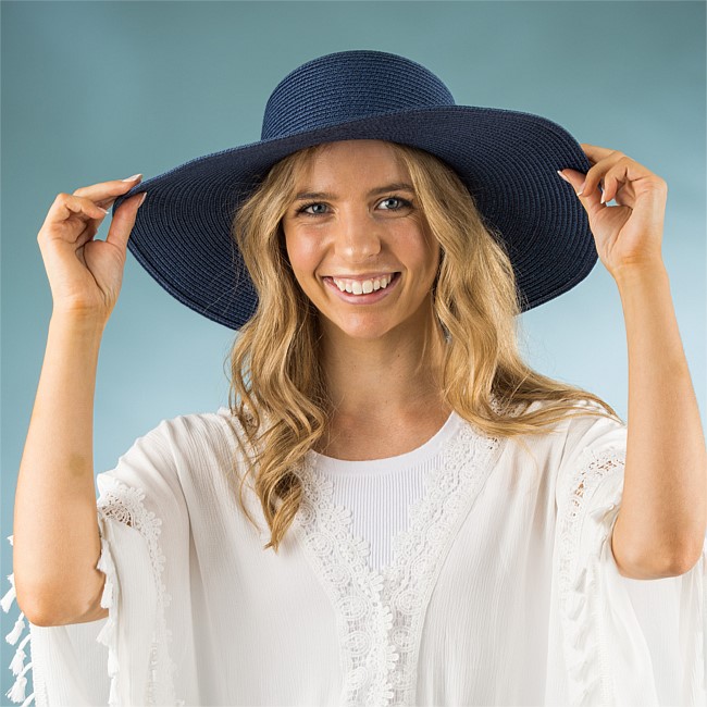 Sirene Women's Wide Brim Hat Navy Sirene Women's Wide Brim Hat Navy