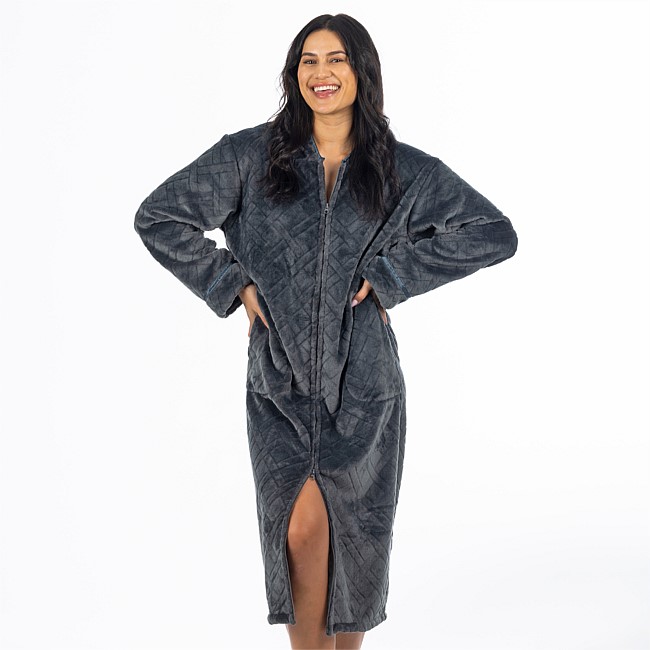 Eden 3/4 Zip Up Plush Bathrobe