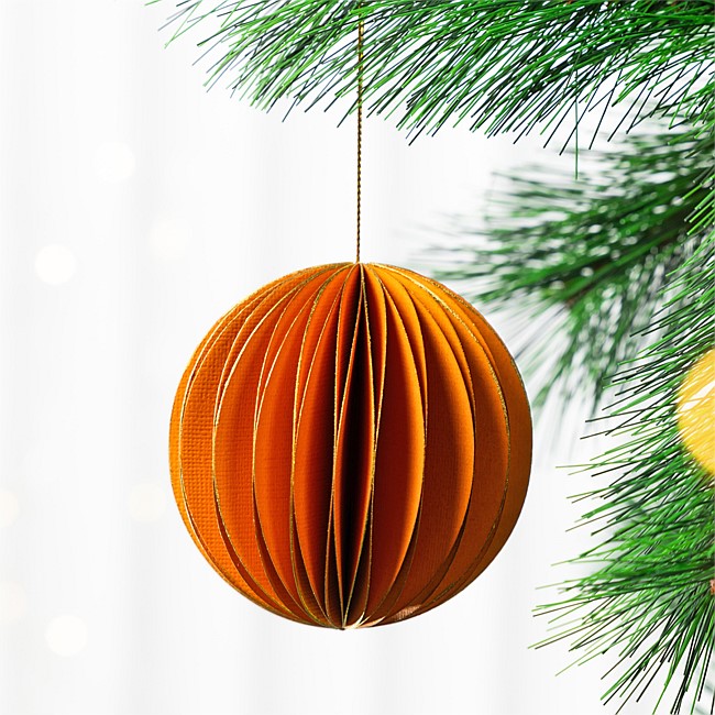 Christmas Wishes Orange Circle Paper Hanging Decoration