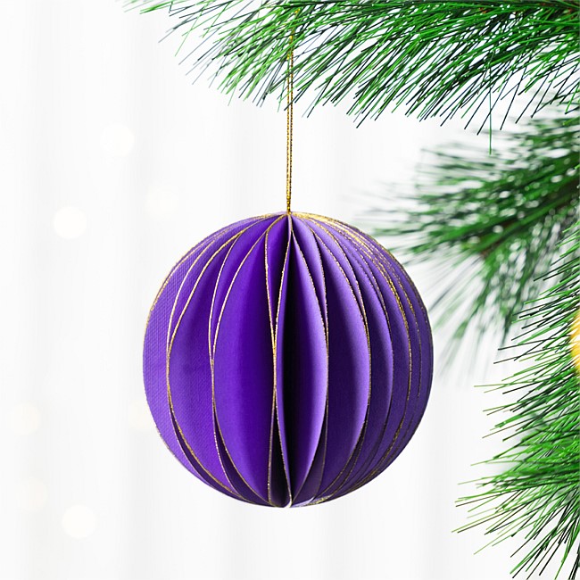 Christmas Wishes Purple Circle Paper Hanging Decoration