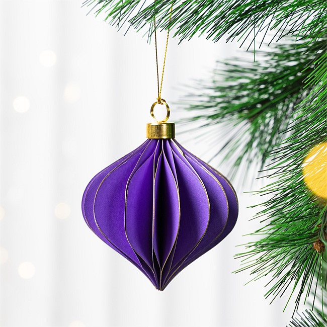 Christmas Wishes Purple Lantern Paper Hanging Decoration