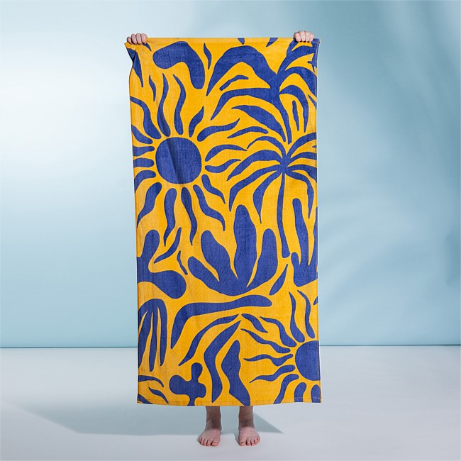 Seaside Supplies Velour Beach Towel Sunshine Peach 75x150cm