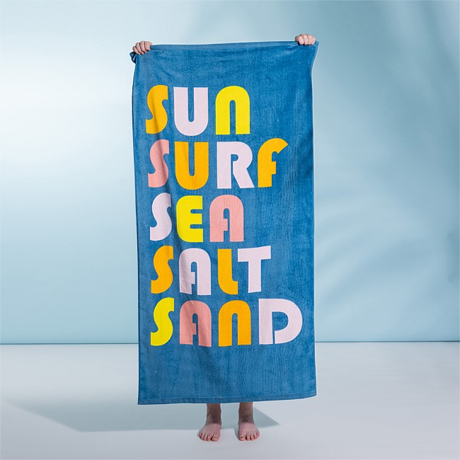 Seaside Supplies Velour Beach Towel Sun Surf Sea Ocean 75x150cm