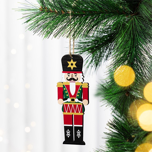 Christmas Wishes Wooden Nutcracker Hanging Tree Decoration