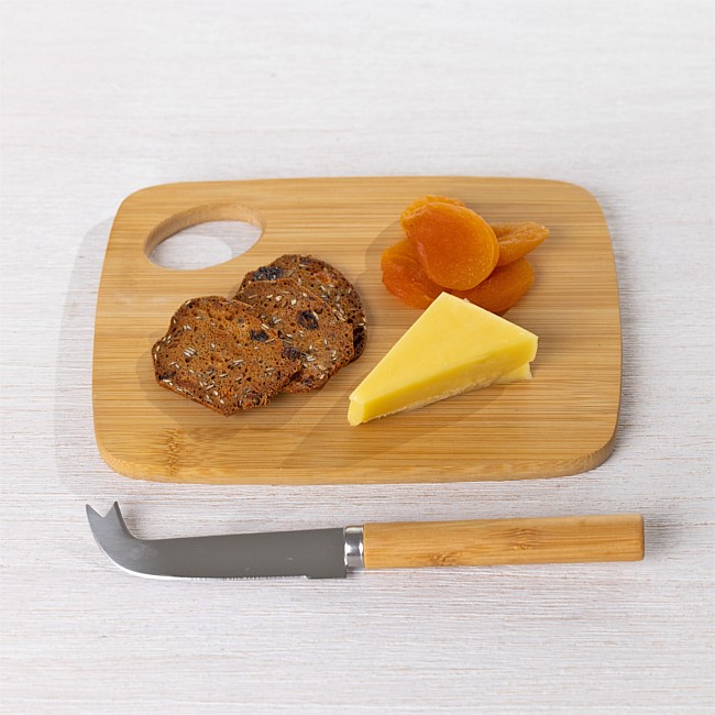 Home Co. Bamboo Cheese Plate & Knife Set