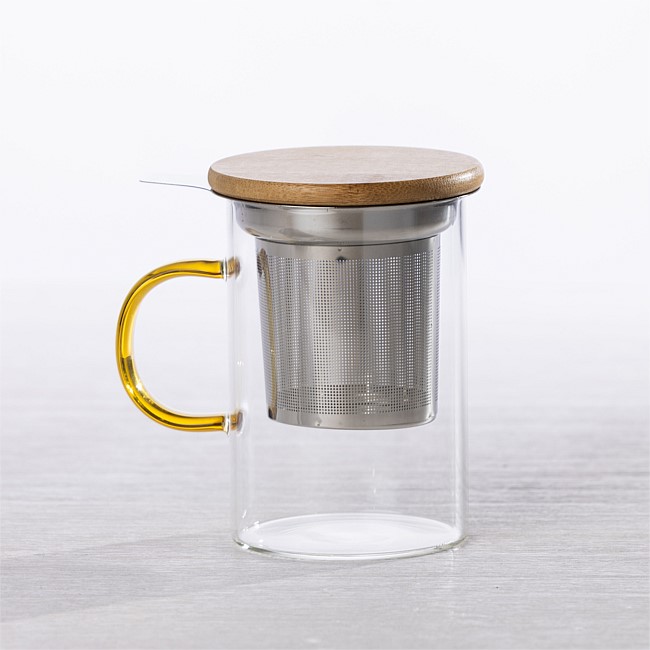 Home Co. Glass Tea Cup with Infuser 450ml