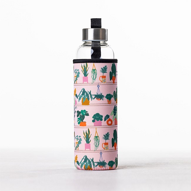Home Co. Bree Glass Bottle 580ml & Holder Home Co. Bree Glass Bottle 580ml & Holder