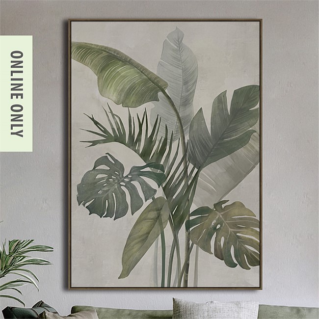 Design Republique Tropical Leaves Framed Canvas