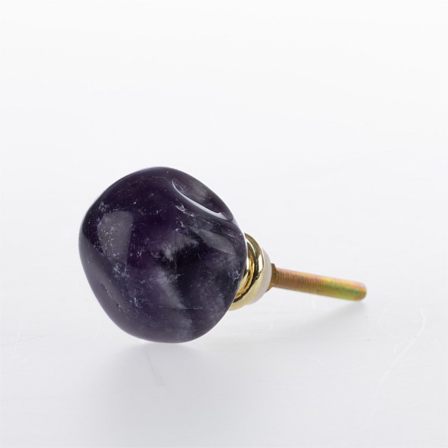 Solace Tumbled Gemstone Amethyst Drawer Knob