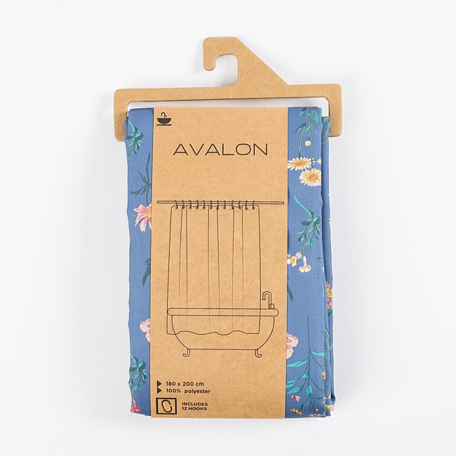 Avalon Floral Shower Curtain 180x200cm Avalon Floral Shower Curtain 180x200cm