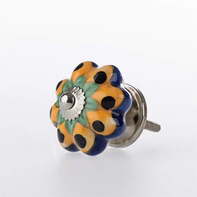 Solace Ceramic Yellow Floral Drawer Knob