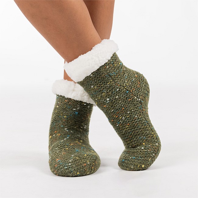 bb&b Sleep Nep Chunky Knit Fleece Lined Bed Socks