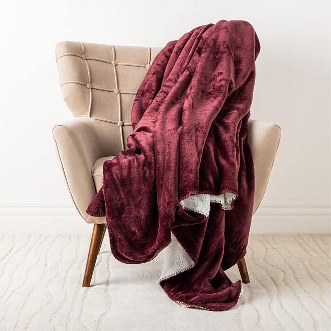 Home Co Sherpa Lined Fleece Blanket