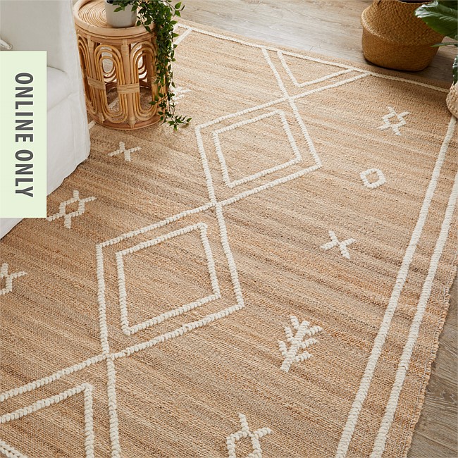 Eco Collection Jute Aztec Rug 190X290cm Eco Collection Jute Aztec Rug 190X290cm