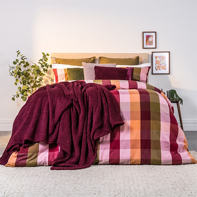 Hush Check Yarn Dyed Flannelette Duvet Cover