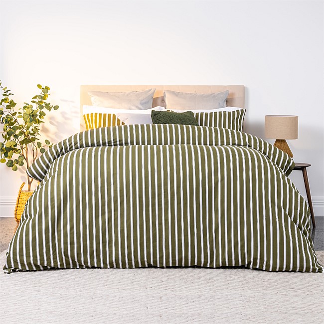 Hush Stripe Yarn Dyed Flannelette Duvet Cover Set