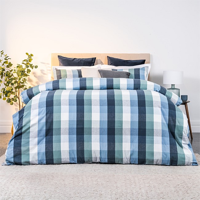 Hush Check Yarn Dyed Flannelette Duvet Cover