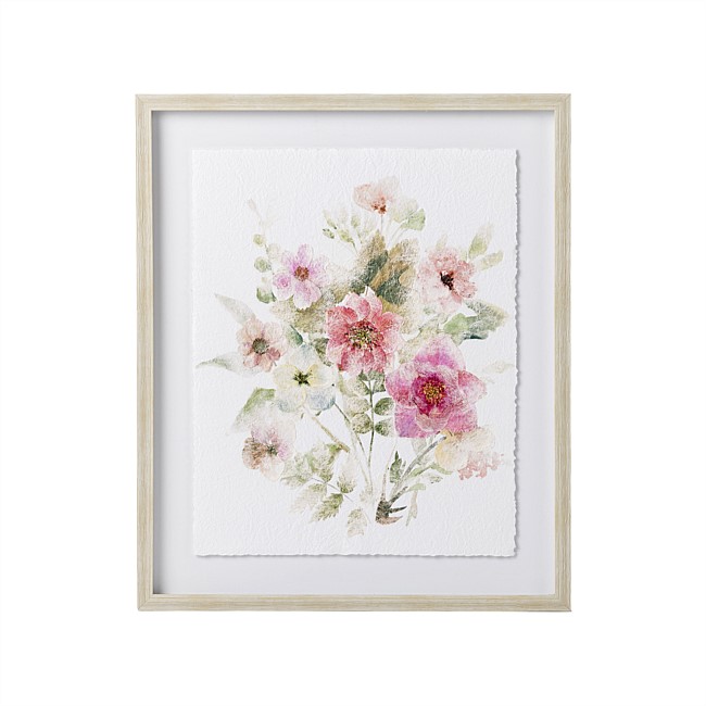 Solace Textured Floral Wall Art Pink