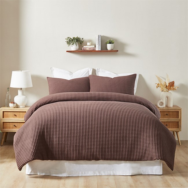 Design Republique Chunky Waffle Cotton Duvet Cover Set