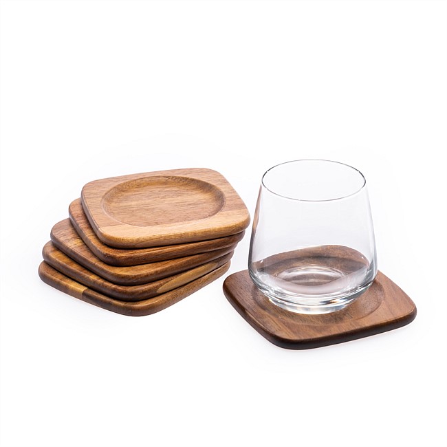 Ecoanthology Acacia Coasters 6 Piece Set Ecoanthology Acacia Coasters 6 Piece Set
