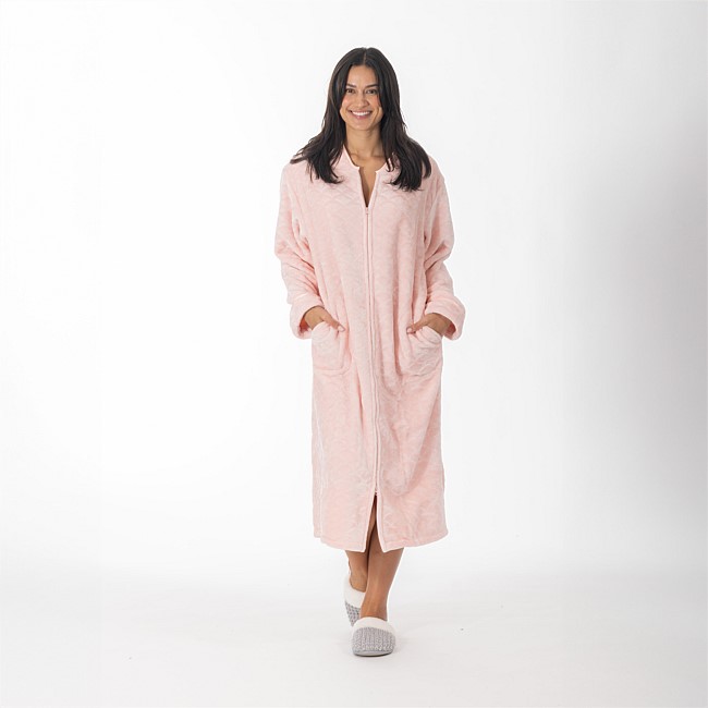 Eden 3/4 Length Plush Bathrobe with Zipper