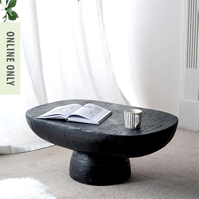 Design Republique Cement Look Coffee Table Oval Black Design Republique Cement Look Coffee Table Oval Black