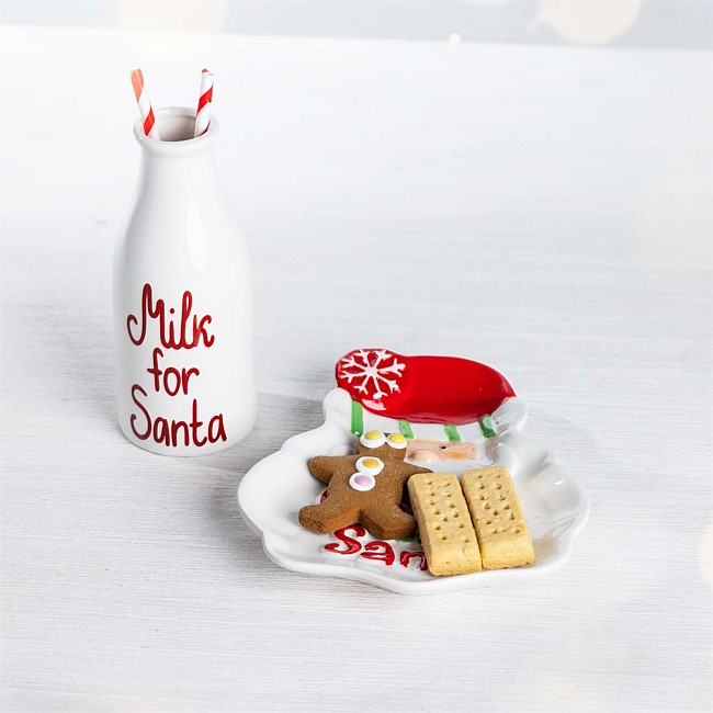 Christmas Wishes Cookies & Milk For Santa Set
