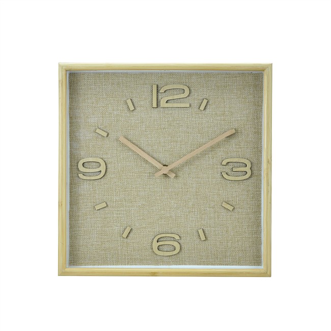 Design Republique Leif Linen Look Square Wall Clock Design Republique Leif Linen Look Square Wall Clock