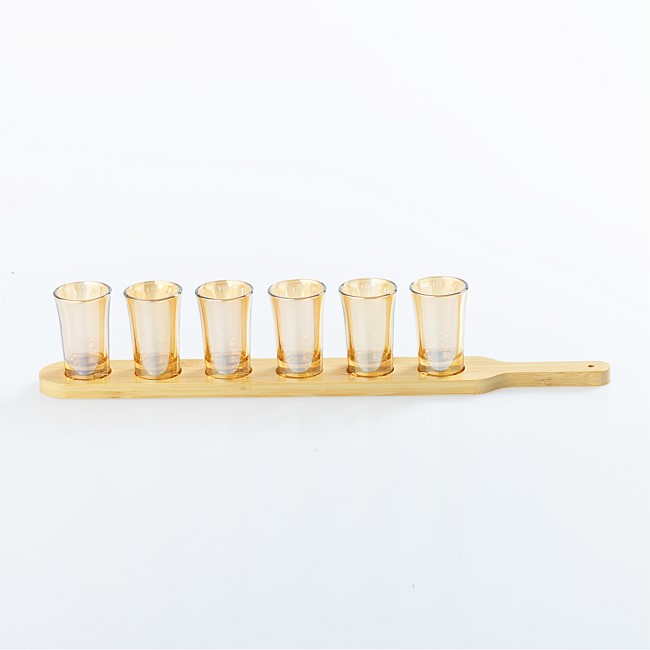 Home Co. Salut Shot Glass 6 Piece Set With Holder