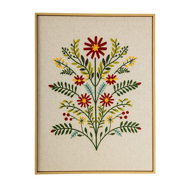 Solace Folk Red Flower Wall Art