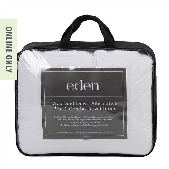 Eden Wool and Down Alternative 3 in 1 Combo Duvet Inner Eden Wool and Down Alternative 3 in 1 Combo Duvet Inner