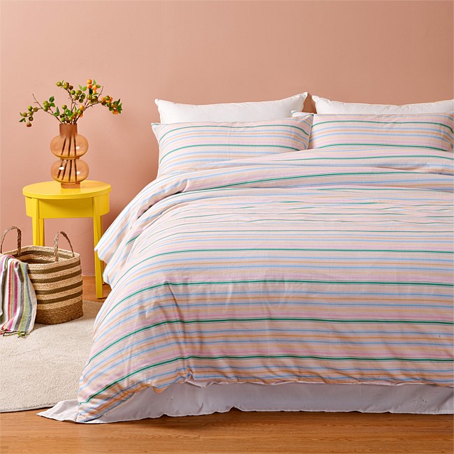 Marlo Ginny Stripe Cotton Duvet Cover Set Marlo Ginny Stripe Cotton Duvet Cover Set
