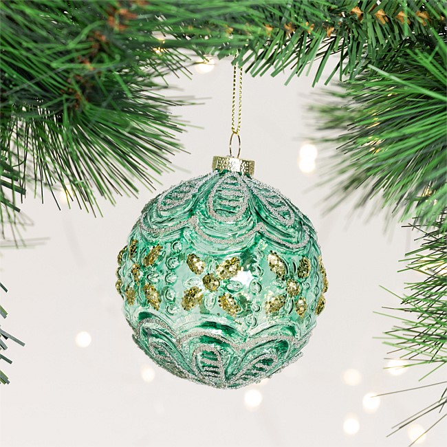 Christmas Wishes Beaded Glass Bauble Christmas Wishes Beaded Glass Bauble