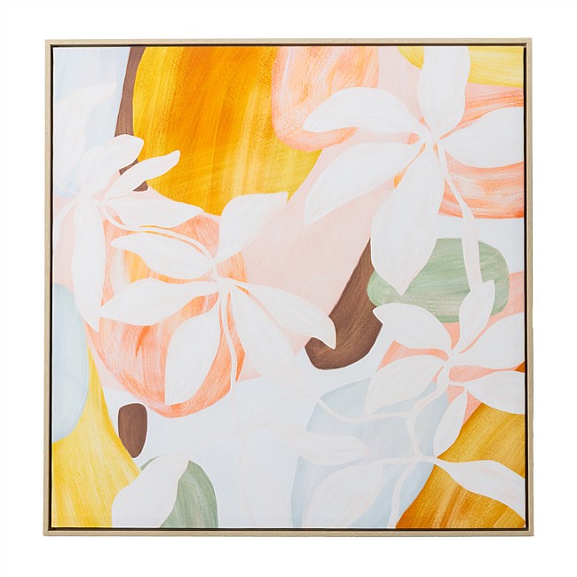Solace Abstract Frangipani Framed Wall Art