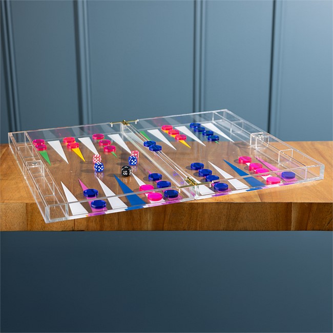 Design Republique Acrylic Backgammon Foldaway Game Design Republique Acrylic Backgammon Foldaway Game