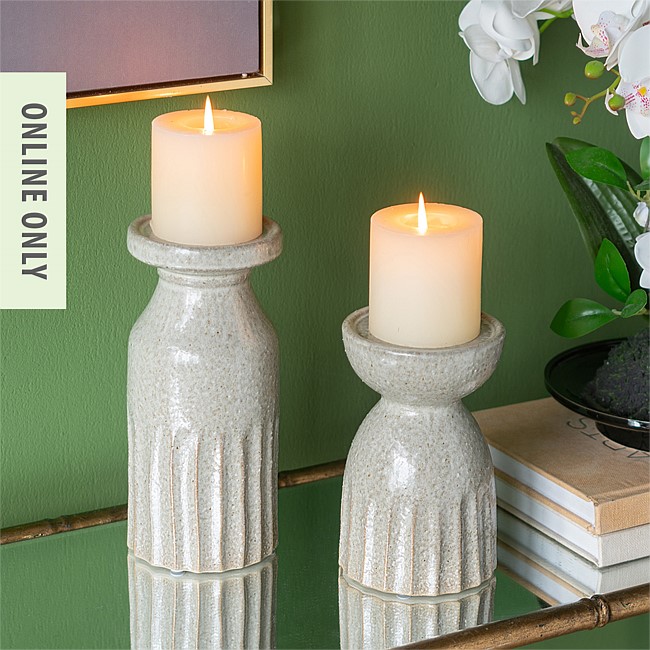 Gracious Living Frill Ceramic Candle Holders