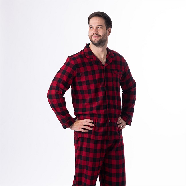 bb&b Sleep Men's Red Check Flannelette PJ Set