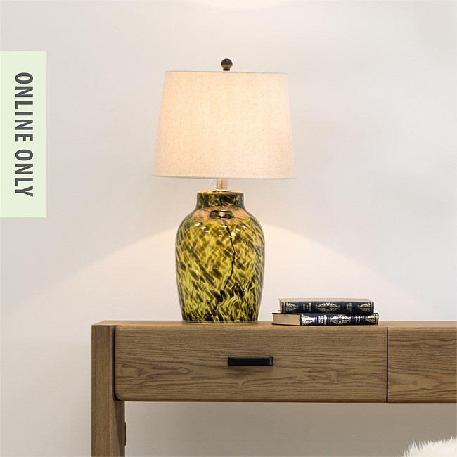Amparo Smoky Glass Green Lamp Amparo Smoky Glass Green Lamp