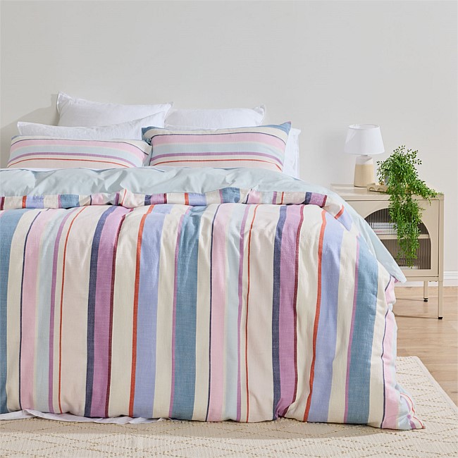 Marlo Hafren Stripe Cotton Duvet Cover Set Marlo Hafren Stripe Cotton Duvet Cover Set
