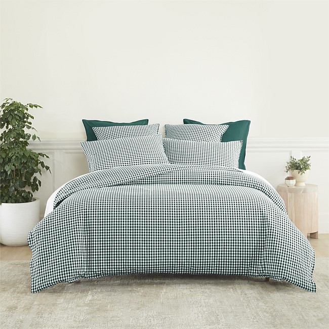 Fieldcrest Stonewashed 100% Cotton Gingham Duvet Cover