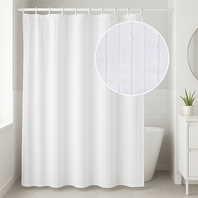 Design Republique Ella Stripe Shower Curtain 180x180cm