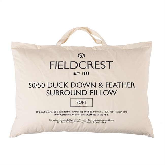 Fieldcrest 50/50 Duck Down & Feather Surround Pillow Soft Fieldcrest 50/50 Duck Down & Feather Surround Pillow Soft