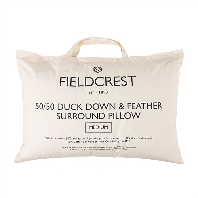 Fieldcrest 50/50 Duck Down & Feather Surround Pillow Medium Fieldcrest 50/50 Duck Down & Feather Surround Pillow Medium