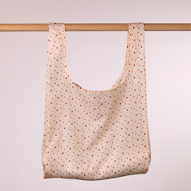 Home Co. Recycled Bottle Foldable Bag Hearts Home Co. Recycled Bottle Foldable Bag Hearts