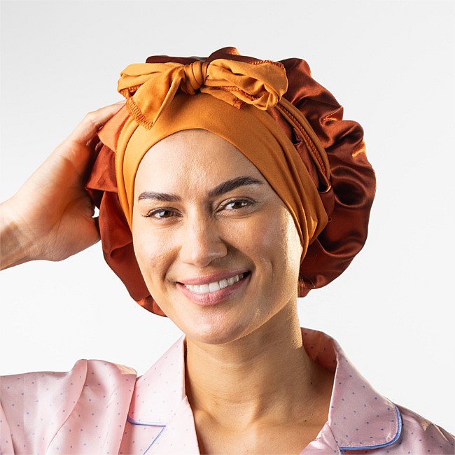 Grace & Gild Double Layer Satin Bonnet
