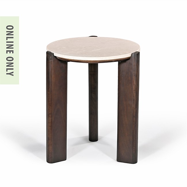 Amparo Ondo Marble Side Table