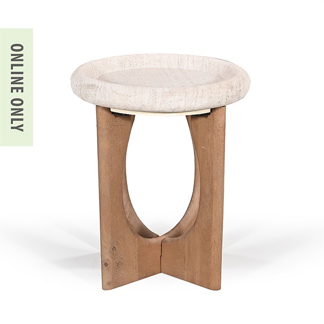 Amparo Fleur Stone Side Table Large